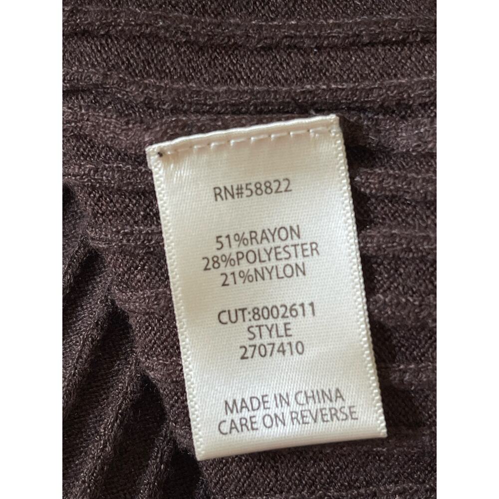 Midi A-line Knit Skirt Max Studio Espresso Brown Pintuck Comfy Soft Lounge NEW - Picture 7 of 7